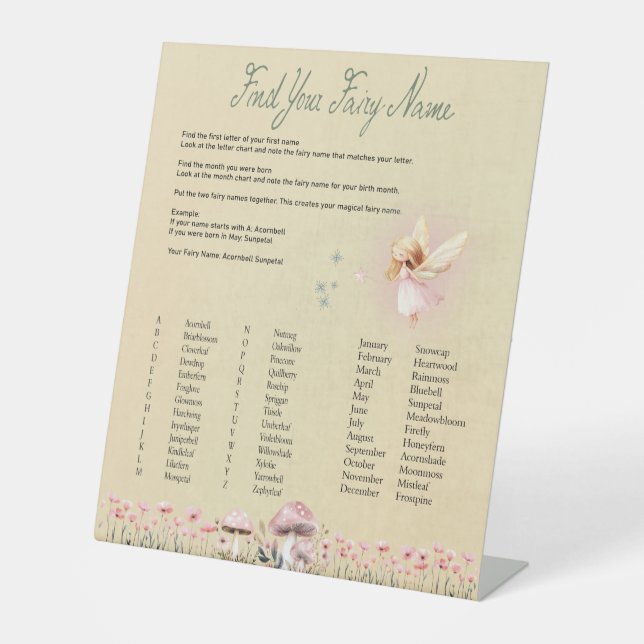 Expositor En L Fairy Name - Fairy First Birthday (Anverso)
