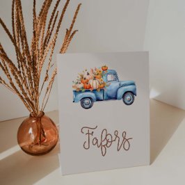 Expositor En L Fall Boy Baby Shower Blue Pumpkin Truck Favores