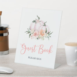 Expositor En L Fall Floral Little Pumpkin Shower Guest Book
