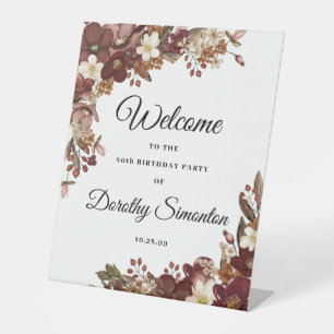 Expositor En L Fall Flowers 80th Birthday Party Welcome