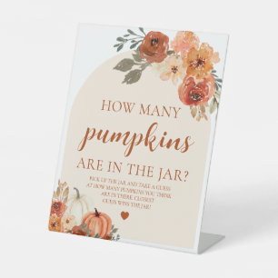 Expositor En L Fall Pumpkin Baby Shower Adivinan Cuántas Calabaza