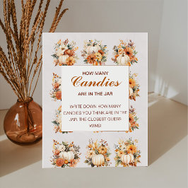 Expositor En L Fall Pumpkin Baby Shower Adivinan Cuántos Cañones