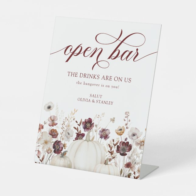 Expositor En L Fall Wildflower Boda Open Bar (Anverso)