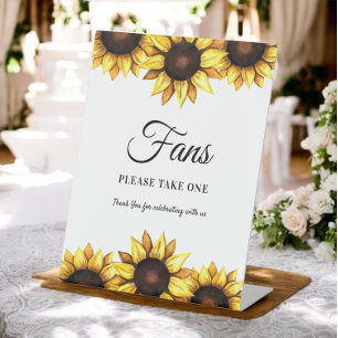 Expositor En L Fanáticos del girasol Boda Rótulo bucal floral