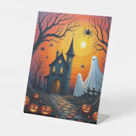 Expositor En L fantasmas de Halloween guardan el castillo