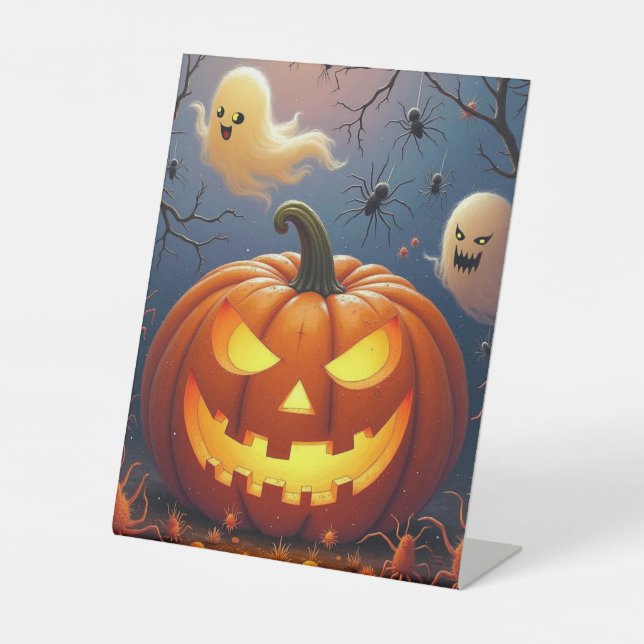 Expositor En L Fantasmas y arañas de Halloween (Anverso)