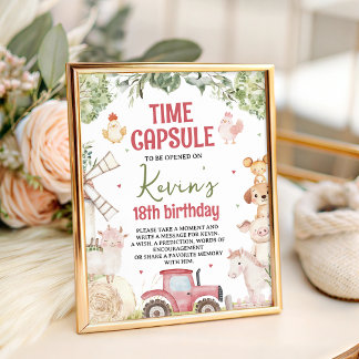 Expositor En L Farm Animals Time Capsule Table Sign