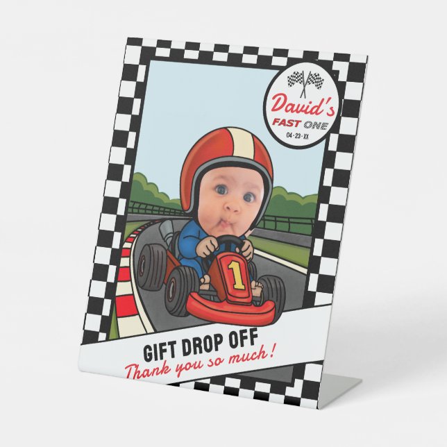 Expositor En L Fast ONE Custom Photo & Thank You | Gift Drop-Off (Anverso)