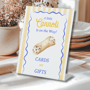 Expositor En L Favor de Baby Shower Amarillo Azul Cannoli Italian