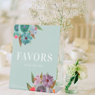 Expositor En L Favor de Boda Boho Blue Flor Silvestre Por Favor T