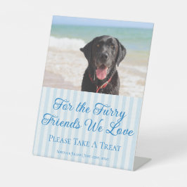 Expositor En L Favor de boda de golosinas para perros con foto de