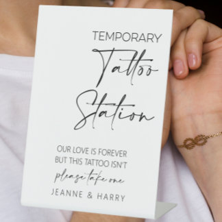 Expositor En L Favor de Boda de la Estación Tattoo Temporal