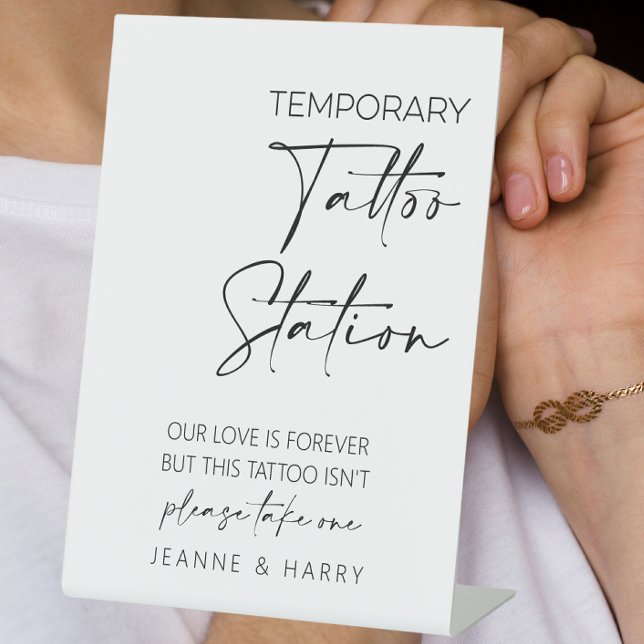 Expositor En L Favor de Boda de la Estación Tattoo Temporal (Temporary tattoo station sign)
