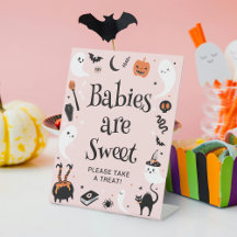 Favor de ducha de bebé de Halloween rosa lindo
