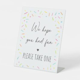 Expositor En L Favor de la fiesta del derrame del bebé arco iris