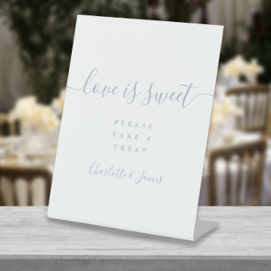 Expositor En L Favor de Letra de Firma Dusty Blue Love Is Sweet