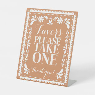 Expositor En L Favor de mesa para fiesta mexicana con letrero de 