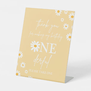 Expositor En L Favor del cumpleaños del Boho Floral Daisy Groovy