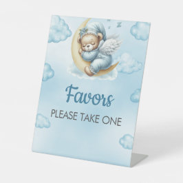 Expositor En L Favor Rótulo Baby Shower Oh Baby Teddy Bear