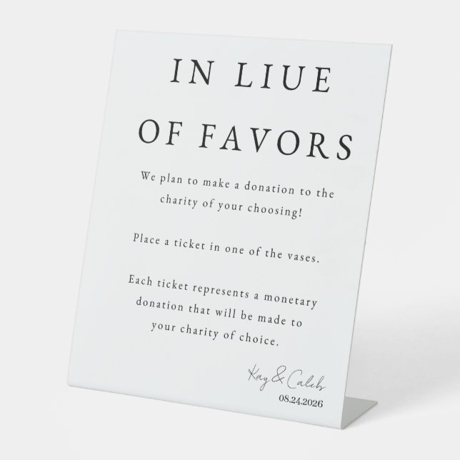 Expositor En L Favor Sign para Boda (Anverso)