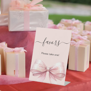 Expositor En L Favor signo lazo rosa