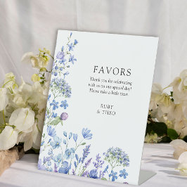 Expositor En L Favorece a Wildflower Periwinkle Floral Boda
