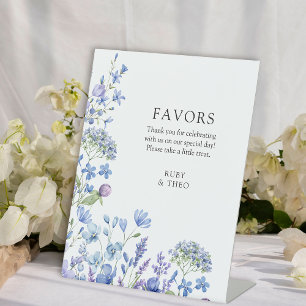 Expositor En L Favorece a Wildflower Periwinkle Floral Boda