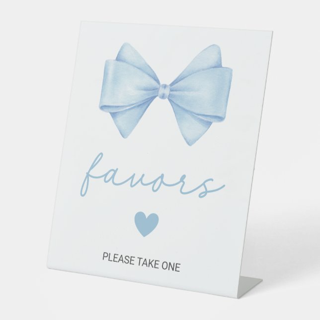 Expositor En L Favoritos Baby Shower Blue Bow (Anverso)