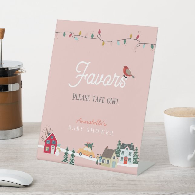 Expositor En L Favoritos Baby Shower rosados de pueblo/pueblo de  (In Situ)