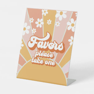 Expositor En L Favoritos de Baby Shower Groovy Baby Retro Sunshin