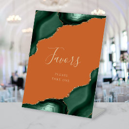 Expositor En L Favoritos de boda elegantes ágata esmeralda verde 