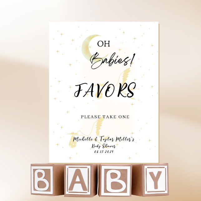 Expositor En L FAVORS Neutral Twin Stors Baby Shower (Subido por el creador)