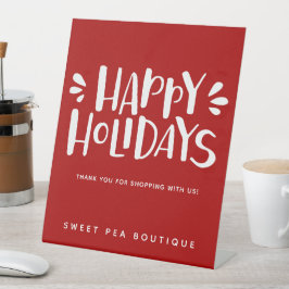 Expositor En L Felices fiestas - Navidades rojos personalizados