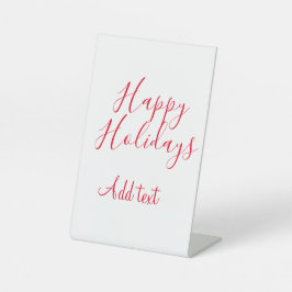 Expositor En L Felices vacaciones Navidades caligrafía roja simpl
