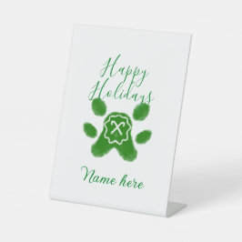 Expositor En L Felices vacaciones perro mascota perro verde paw c