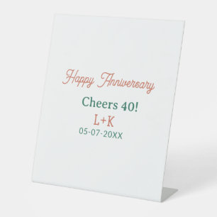 Expositor En L Felicidades 40 feliz aniversario naranja verde nom