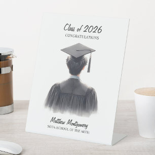 Expositor En L Felicidades Clase de Graduados Moreno Masculino