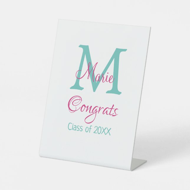 Expositor En L Felicidades por el nombre del graduado monograma a (Anverso)