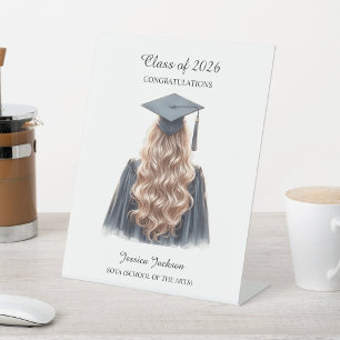 Expositor En L Felicidades Rubia Graduada Promoción de