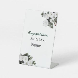 Expositor En L Felicitaciones Floral Blanca Personalizada