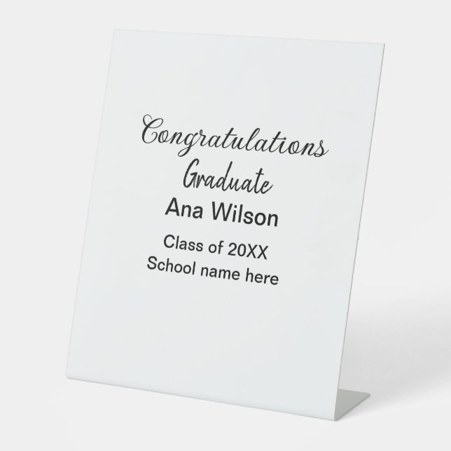 Expositor En L felicitaciones grado añadir nombre clase año escol (Anverso)