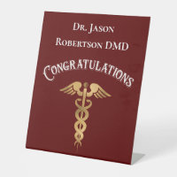 Felicitaciones Odontología Dentista Gold Caduceus