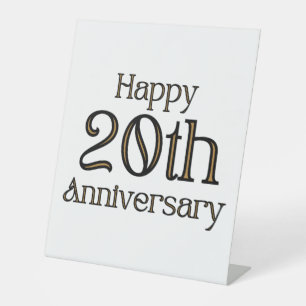 Expositor En L Feliz 20° aniversario Rótulo Pedestal