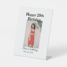 Feliz 20 cumpleaños foto simple moderna mínima