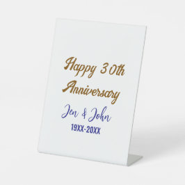 Expositor En L Feliz 30° aniversario de boda de oro azul real