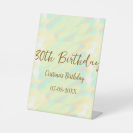 Expositor En L Feliz 30 cumpleaños naranja amarillo acuarela