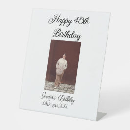 Expositor En L Feliz 40 cumpleaños foto simple moderno mínimo