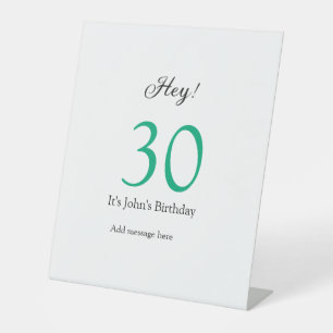 Expositor En L Feliz cumpleaños 30 en letra verde negra negrita n