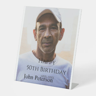 Expositor En L Feliz cumpleaños 50 nombre foto año hombre simple 