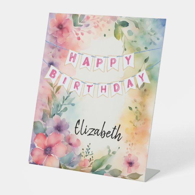 Expositor En L Feliz Cumpleaños Personalizable (Anverso)